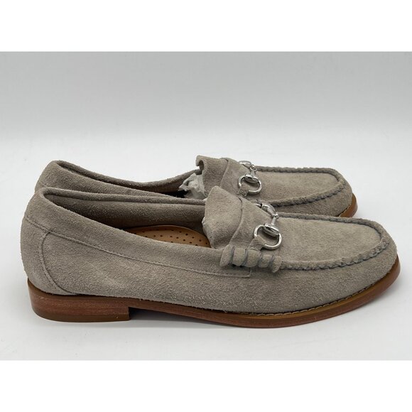 Mens Size 9 G.H. Bass Weejuns Light Gray Suede Loafers With Silver Bit Detail main image 7